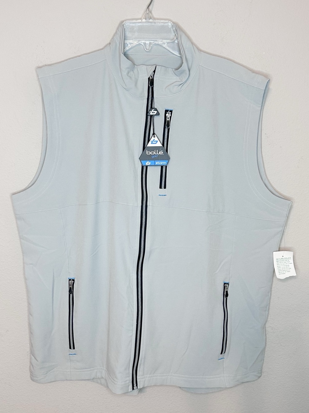 Bolle Golf Storm Shell Full Zip Light Gray Vest with Pockets - size L